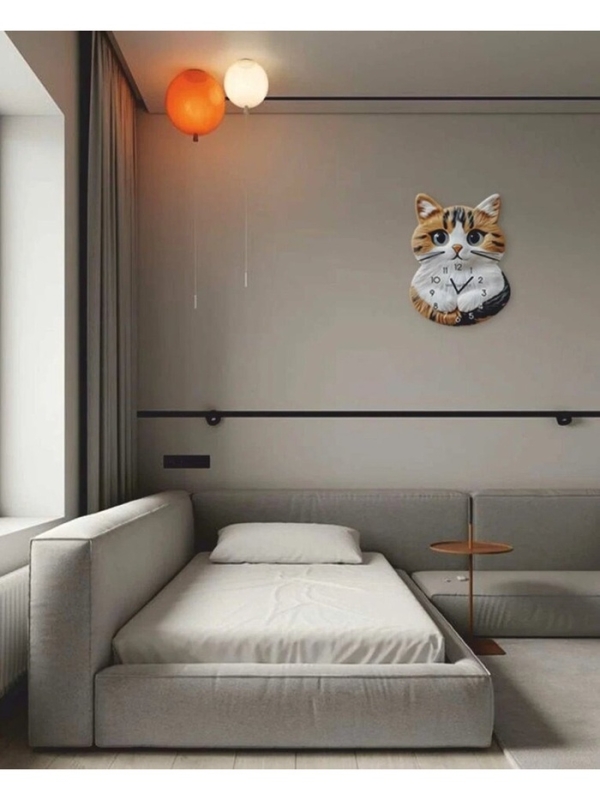 Часы настенные "Tommy", котенок, интерьерные, детские, плавный ход, d-33,5 см