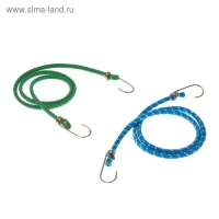 Резинка для крепления багажа TORSO, 100 см, d8 мм, металлические крючки, МИКС, набор 2 шт