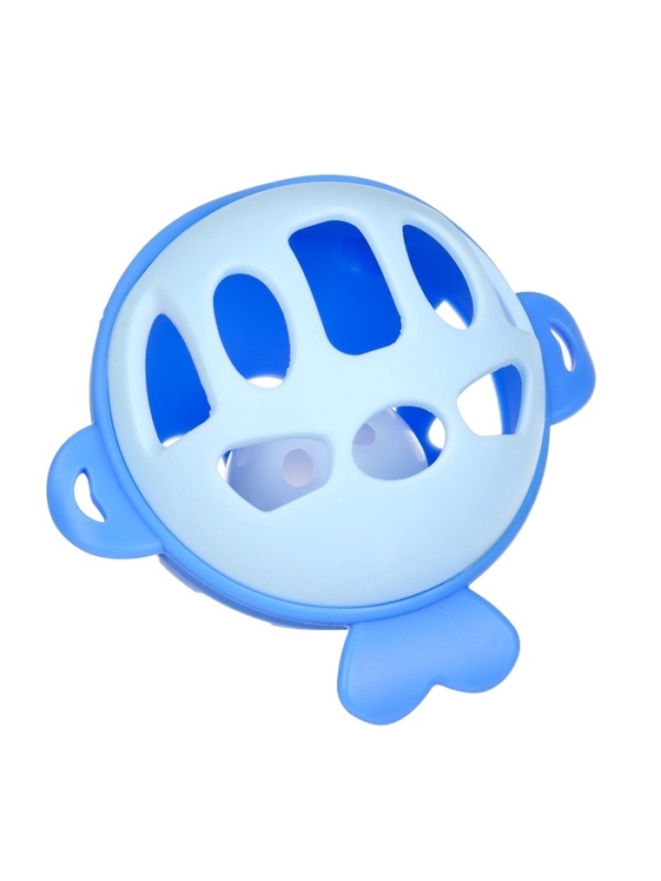 Прорезыватель силиконовый для зубов с погремушкой Крошка Я &laquo;Рыбка&raquo;, в кейсе, синий