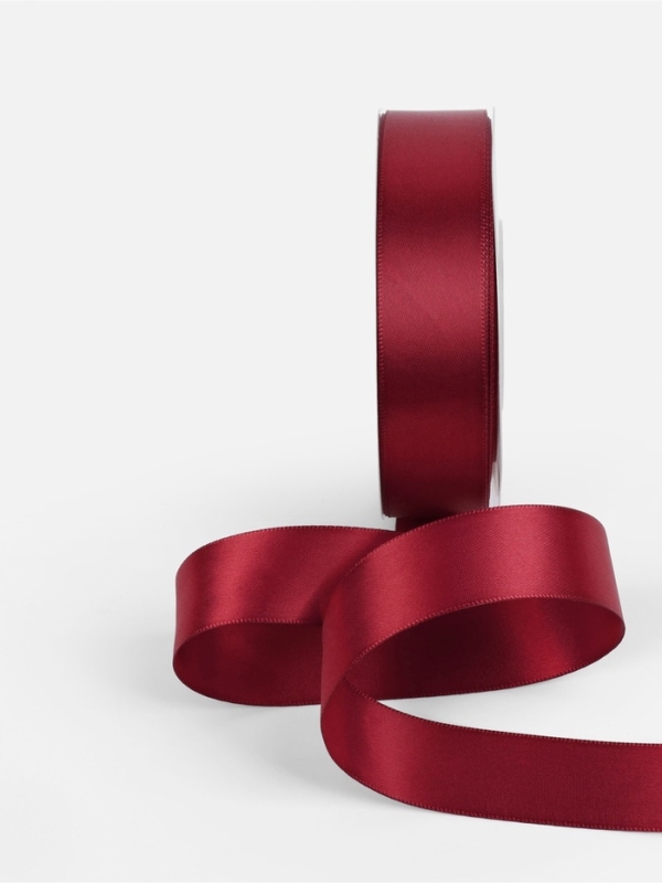 Лента атласная двухсторонняя №0789 25мм*25&plusmn;1м бордовый TR