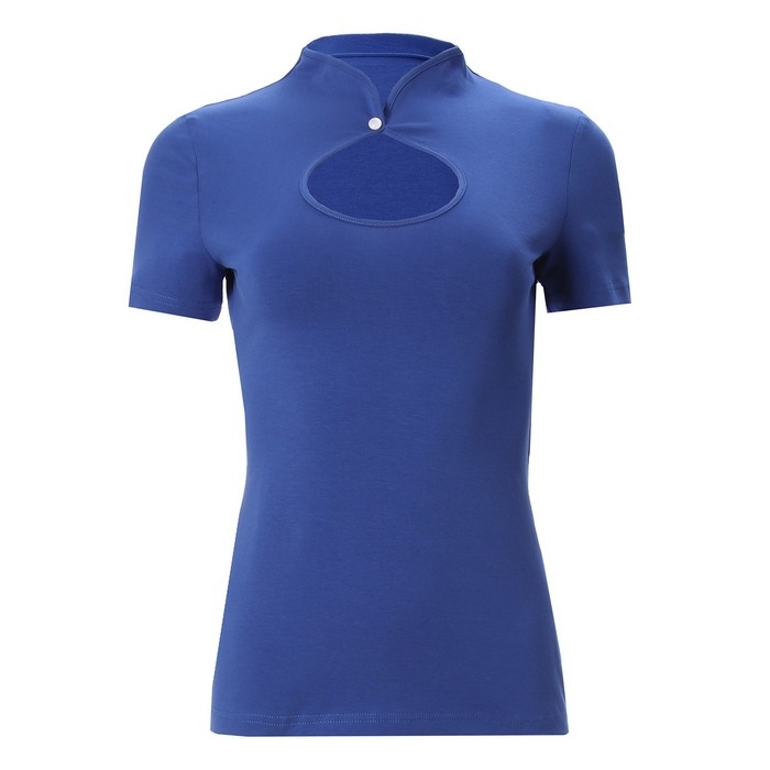 Футболка женская с вырезом MINAKU SLIM FIT: цвет синий, р-р 44