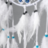 Ловец снов от сглаза "Белое солнце" с перьями 22х60 см Ловец снов от сглаза "Белое солнце" с перьями 22х60 см