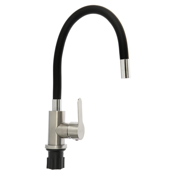 Смеситель для кухни ZEIN Z2751, гибкий излив, картридж 35 мм, нерж. сталь, черный/сатин Смеситель для кухни ZEIN Z2751, гибкий излив, картридж 35 мм, нерж. сталь, черный/сатин