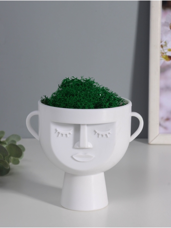 Кашпо пластиковое "Чаша" 10,5*9*11,5 см белый