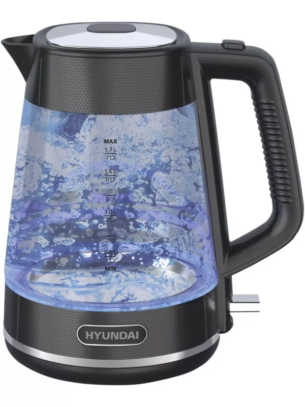 Чайник HYK-G3503 1.7л. 2200Вт черный серебристый