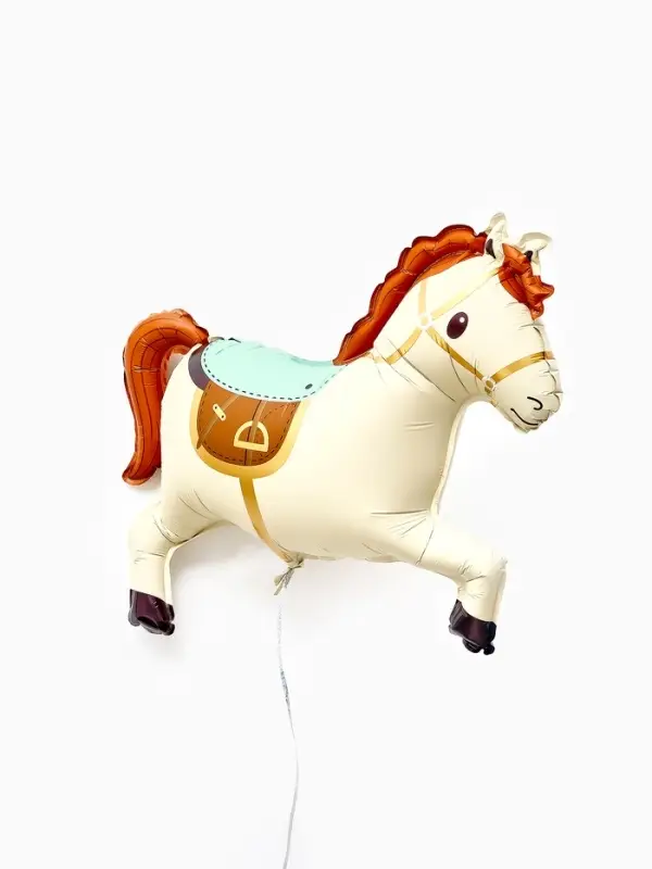 Воздушный шар фольгированный 28" "Лошадка", цвет белый