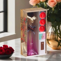 Набор подарочный "Париж" (диффузор и свечи) роза, "Богатство Аромата"