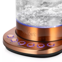 Чайник электрический Kitfort КТ-6657, стекло, 1.5 л, 2200 Вт, цвет медь Чайник электрический Kitfort КТ-6657, стекло, 1.5 л, 2200 Вт, цвет медь