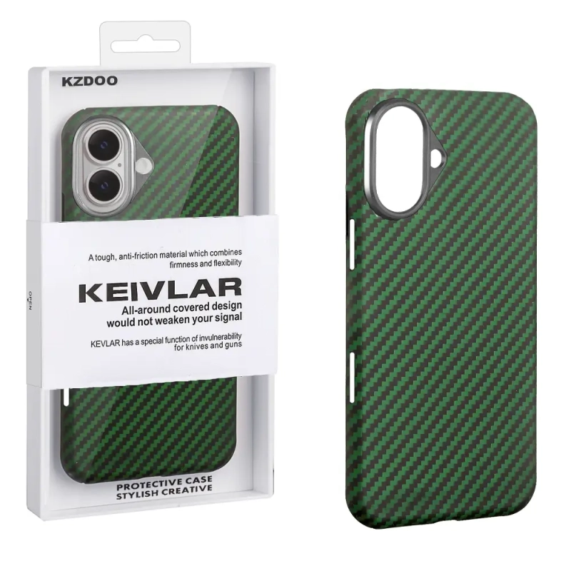 Чехол iPh 16 Kevlar Green K-DOO