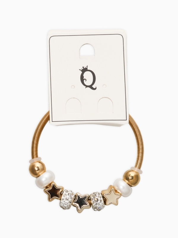 Браслет жемчуг &laquo;Марджери&raquo; звёзды, цвет белый в золоте, d=6,5 см