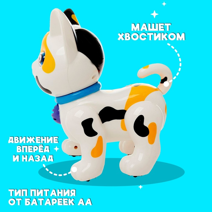 Робот кот &laquo;Умный питомец&raquo; ZHORYA, программируемый, на пульте управления, интерактивный: звук, свет, танцующий, музыкальный, на батарейках, на русском языке, белый