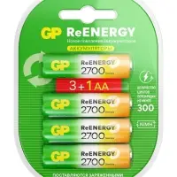 Аккумулятор GP, Ni-Mh, AA, HR6-4BL, 1.2В, 2700 мАч, блистер, 4 шт.