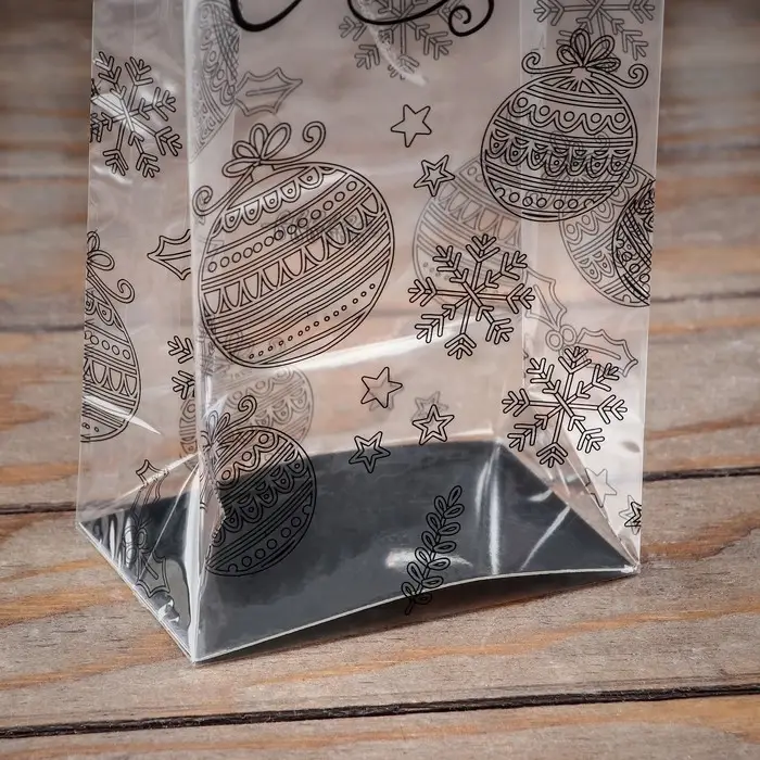 Пакет подарочный новогодний с жёстким дном 11&times;7&times;53 см