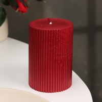 Свеча "Рельеф", 7&times;10см, красный металли