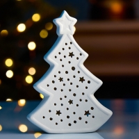 Светодиодная фигура "Елка звезды" 9.7х4.5х13.7 см, 1 LED, LR44x3(в компл.), свечение тёплое белое