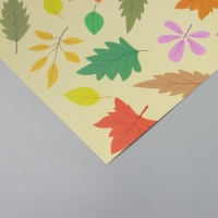 Бумага для скрапбукинга "Осенние листья" плотность 180 гр набор 5 шт 30,5х32 см