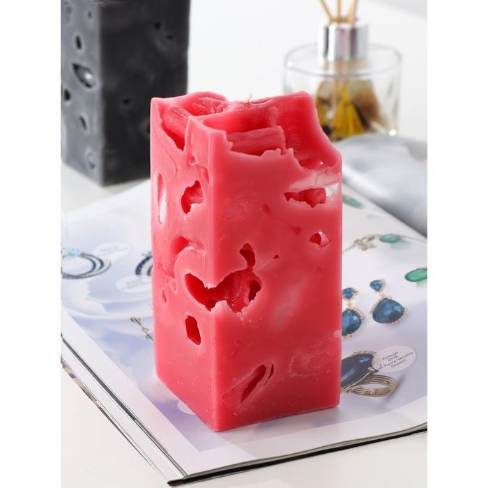 Свеча ароматическая декоративная Свеча ароматическая декоративная "Ажурная", красный, 6х6х12 см, садовые ягоды