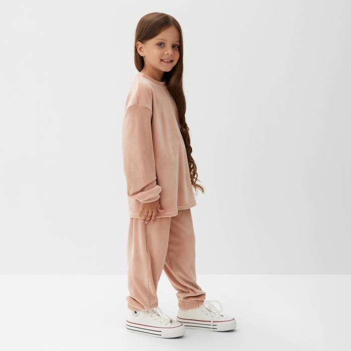 Костюм детский (свитшот, брюки) KAFTAN Plushy р.30 (98-104), бежевый Костюм детский (свитшот, брюки) KAFTAN Plushy р.30 (98-104), бежевый