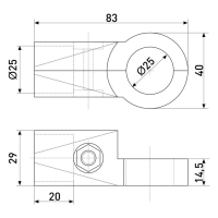 Держатель R-43 двойной угловой