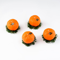 Набор новогодних свечей "Мандарины в ящике", 4 шт, 13,6&times;13,6&times;6,6 см