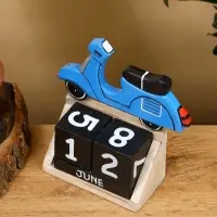 Календарь настольный &laquo;Мопед&raquo;, 14&times;5.5&times;14 см, дерево, синий