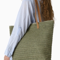 Сумка пляжная Одноцвет, 47*14*35, отд на молнии, подкладка, зеленый