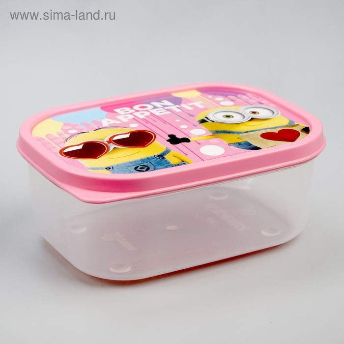 Ланч-бокс прямоугольный, 500 мл, Ланч-бокс прямоугольный, 500 мл, "Bon appetit" Гадкий Я
