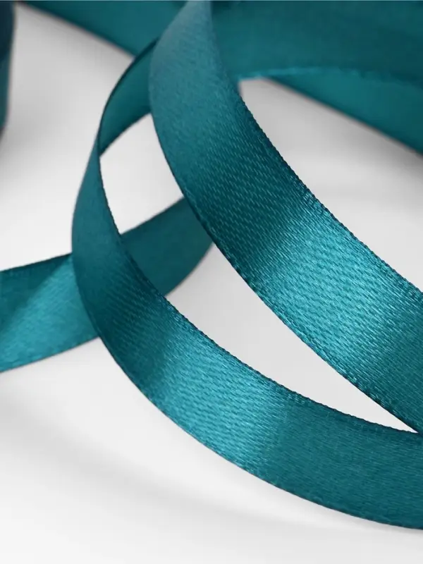 Лента атласная, 12 мм, 23&plusmn;1 м, тёмно-бирюзовая №62
