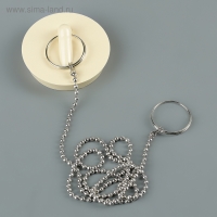 Пробка для ванны d=4 см, 4.5 см по верху, цепочка 55 см, цвет МИКС