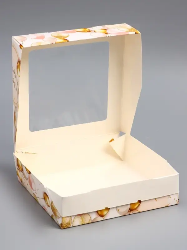 Коробки подарочная, складная, с окном, &laquo;С Днем Рождения&raquo; 15&times;15&times;4 см