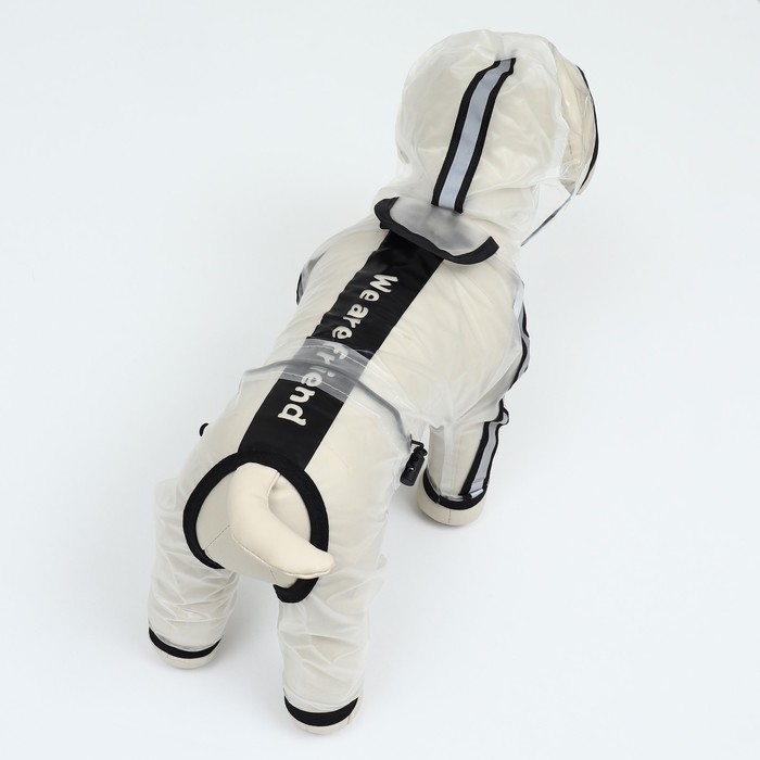 Дождевик-комбинезон для собак, р-р S (ДС 26, ОГ 35, ОШ 26,5 см, вес 3-5 кг), прозрачный Дождевик-комбинезон для собак, р-р S (ДС 26, ОГ 35, ОШ 26,5 см, вес 3-5 кг), прозрачный