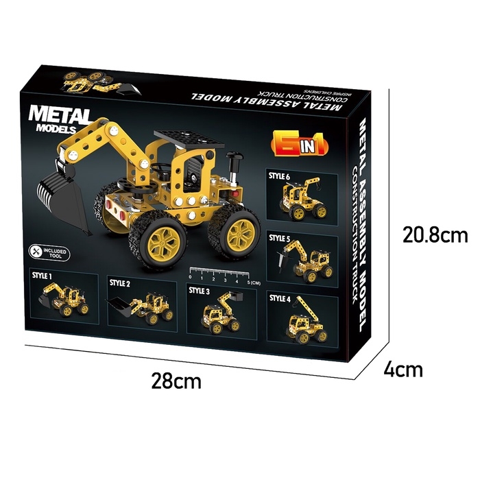 Конструктор металлический &laquo;Строительная техника&raquo;, 6 вариантов сборки , 146 деталей