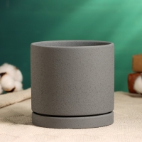 Горшок "Мина" серое, 11х11х10см Горшок "Мина" серое, 11х11х10см