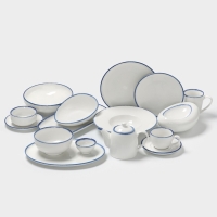 Глубокая тарелка Blue Lagoon Magistro 22.5 см, белая, синий