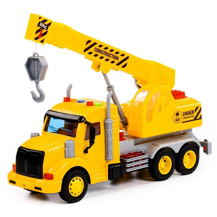 Кран &laquo;Профи&raquo;, инерционный, световые и звуковые эффекты, цвет жёлтый