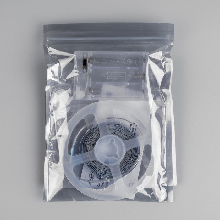 Светодиодная лента Luazon Lighting 3 м, IP20, SMD2835, 30 LED/м, 3хААА, свечение мульти