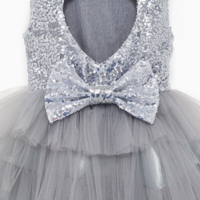 Платье для девочки с пайетками KAFTAN, размер 30 (98-104), цвет серый