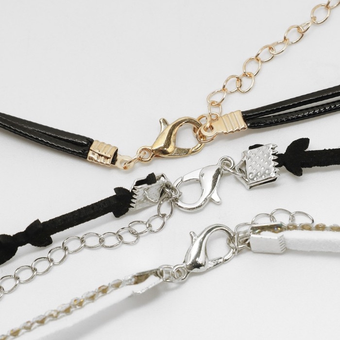 Чокер &laquo;Трио&raquo; бабочки (набор 3 шт.), цвет чёрно-золотой, 34 см