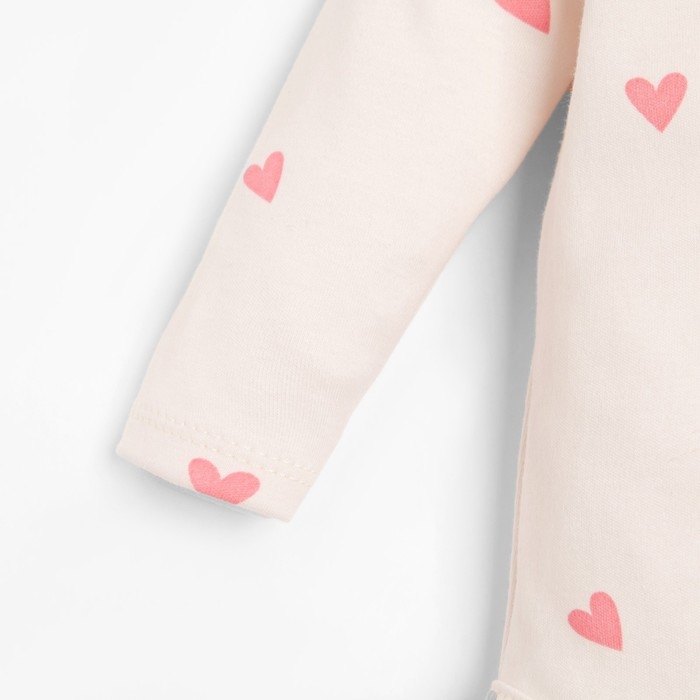 Боди с длинным рукавом в набивку Крошка Я &laquo;Зайчик&raquo;, рост 86-92 см, цвет бежевый