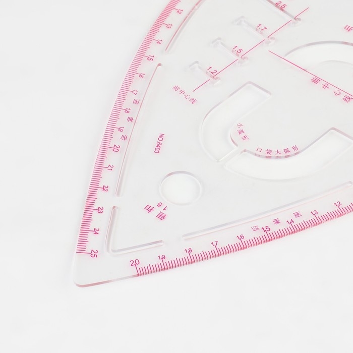 Лекало портновское метрическое &laquo;Капля&raquo;, премиум, 20,5 &times; 13,3 см, толщина 1,5 мм, цвет прозрачный