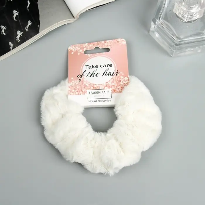 Резинка для волос &laquo;Орбита&raquo;, нежность, 9 см, белая