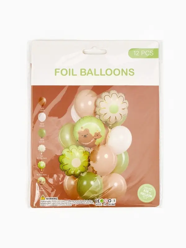 Воздушные шары "Капибара с ромашкой" фольга, латекс, набор 12 штук