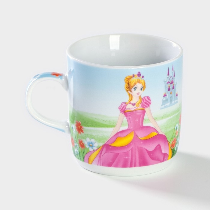 Набор детской посуды из керамики Доляна &laquo;Волшебница&raquo;, 3 предмета: кружка 230 мл, миска 400 мл, тарелка d=18 см, цвет белый