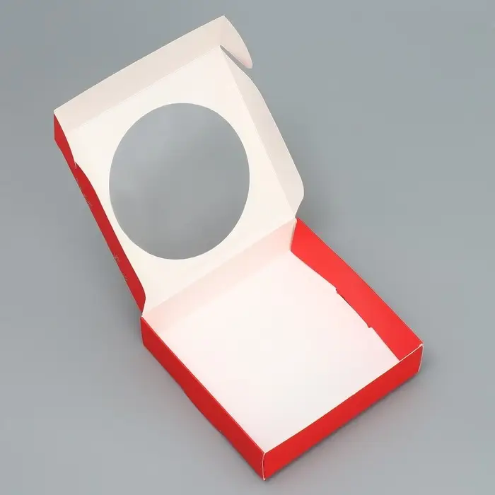 Коробка для макарун с низкими бортами &laquo;С Новым годом!&raquo;, 11&times;11&times;3 см