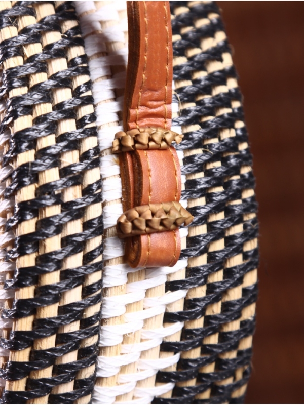 Сумка плетеная ротанг Сумка плетеная ротанг "Мандала" чёрно-белый, 20х6х70 см