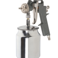 Краскораспылитель пневматический ТУНДРА, до 4 бар, сопло 1.5 мм, нижний бачок 0.75 л