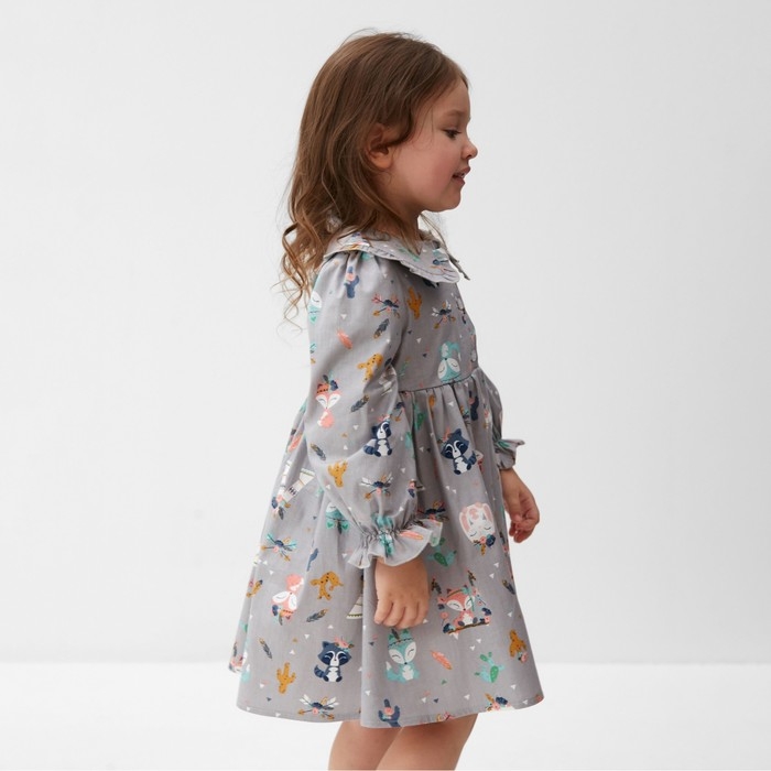 Платье детское с воротником KAFTAN Платье детское с воротником KAFTAN "Зверята" р.34 (122-128 см)
