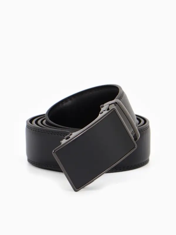 Ремень муж 07-01-03-03 Июнь2501, 3,7*0,3*140 см, Великан, мелкий флотер, пр автомат, черный   109036