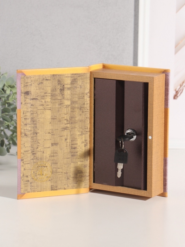 Сейф-книга дерево кожзам "Как стать миллионером" тиснение 21х13х5 см