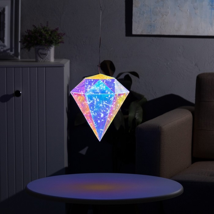 Светодиодная фигура &laquo;Бриллиант&raquo; 17 &times; 25 &times; 17 см, пластик, 220 В, свечение белое